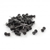 50Pcs 22uH 900mA 6x10mm 10% Tolerance Shielded Radial Lead Inductor Black