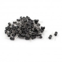 100Pcs 10uH 1.2A 6x8mm 10% Tolerance Shielded Radial Lead Inductor Black