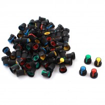 80PCS Black Red Blue Yellow Green Plastic 5.5mm Hole Rotary Taper Potentiometer