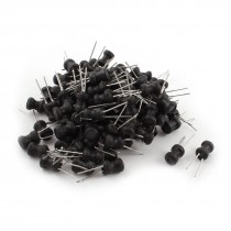 100Pcs 68uH 700mA 6x8mm 10% Tolerance Shielded Radial Lead Inductor Black