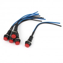 AC 250V 3A Red Self-Locking Momentary Round Push Button Switch 5 PCS