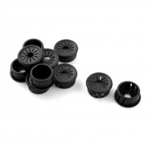 10Pcs 22mm Dia Black Plastic Cable Hose Pipe Snap Locking Bushing Protector