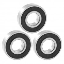 3Pcs 6001RS 12mm Inner 28mm Outer 8mm Wide Single Row Deep Groove Ball Bearing