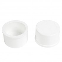 2 Pcs White Plastic 40mm Inner Dia 20mm Inside Depth End Cap Pipe Cover