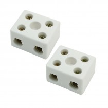 5A 2 Pole Insulation Connector Porcelain Ceramic Terminal Block 2W5H 2Pcs