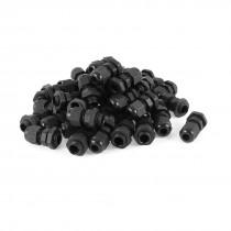 45pcs M12x1.5 Type Black Plastic Waterproof Cable Gland Connector Head