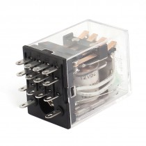 JQX-13F DC 12V Coil 4PDT 14-Pin Electromagnetic Power Relay