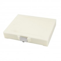 Beige Rectangular Covered 50 Slots Microscope Glass Slide Box Holder