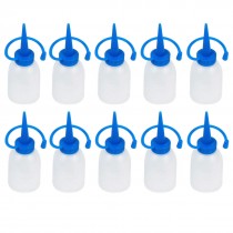 10Pcs 30ml Straight Pointy Nozzle Plastic Oil Measuring Bottles for Laboratory