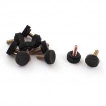 10 Pcs 16mm Height 4x10mm Male Thread Screw on Design Straight Knurled Knob