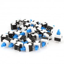 30 Pcs 6 Pins Square Shaped 8mmx8mm Latching Action DPDT Mini Push Button Switch