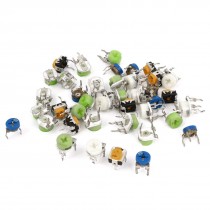 40 Pcs 5K 10K 20K 50K 200ohm Pots Trimmer Adjustable Resistors