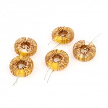 5 x 0.6mm Dia Wire Coiled Ferrite Core Toroid Toroidal Inductor 100uH Inductance