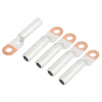 5 Pcs 25MM2 Cable Copper Lug Connector Silver Tone for 8mm Dia Bolt