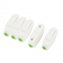 5 x White Plastic OFF/ON Button Inline Cord Lamp Switch AC 250V 3A