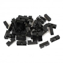 50 Pcs IDC Box Header DC3 14P 14 Way 2 54mm JTAG Socket Connector Black