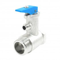 Electric Metal Water Heater Safety Relief Valve 0.7Mpa Silver Tone