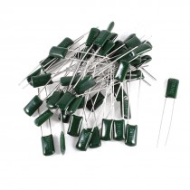 50 Pcs Radial Leads Polyester Film Capacitance Capacitors 2A102J 100V 1nF 5%