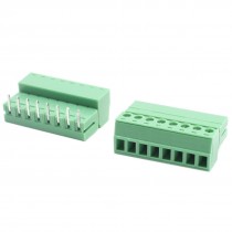 2Pcs 3.81mm Pitch 8 Pin Through Hole Mounting PCB Screw Terminal Block