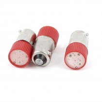 3 Pcs 10mm Round Shaped Head Red LED Light Signal Indicator Lamp AC 220V/240V 3A