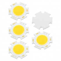 5W DC15-18V 300mA 80-90LM/W Warm White LED Light COB Lamp Bead Chip 5 Pcs