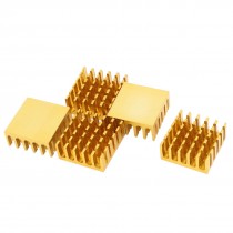 5 x Gold Tone Aluminum Cooler Radiator Heat Sink Heatsink 22mm x 22mm x 10mm