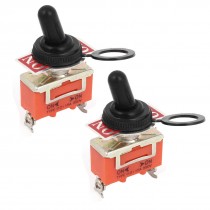 2pcs AC 250V 15A on/on SPDT 3 Pins 2 Position Toggle Switch w Waterproof Cap