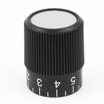 16mm Depth 8mm Dia Hole Numeric Scale Knurled Control Knob Black