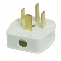 White 3 Phase 4 Flat Pin Earth Ground Industrial Plug 25A 440V AC