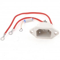 AC 250V 10A 3 Fuse Wire Terminals C14 Power Plug Connector White