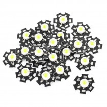20Pcs 1W 3.0-3.6V 350mA Warm White 90LM LED Lamp Emitter Bead 20mm Base Heatsink