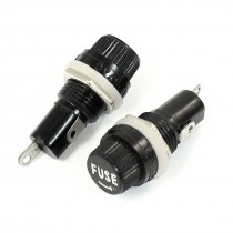 2PCS 12mm Dia Panel Mounted 5x20mm Fuses Holder AC 125V 15A 250V 10A