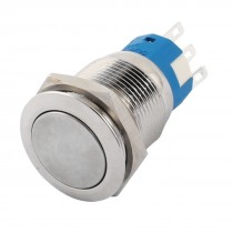 AC250V/AC220V 5A SPDT 19mm Thread Momentary Stainless Steel Push Button Switch