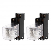 2PCS JQX-13F DC 12V Coil DPDT 8 Pin Power Electromagnetic Relay w Socket