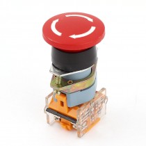 600V 10A NO NC Locking Red Mushroom Head Emergency Stop Push Button Switch