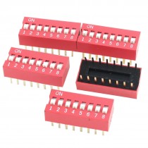 5 Pcs DIP Mount 2 Row 16 Pins 8 Positions Sliding Switch 2.54mm Pitch