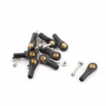 8Pcs DIY Model Simulation Car Boat Ball Joint Buckle 2X18X2mm Black w Screws