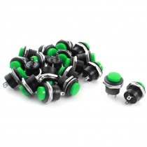 AC 250V 3A 16mm SPST 2Pin 1NO Momentary Green Button Pushbutton Switch 20 Pcs