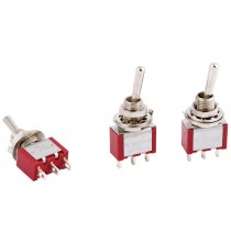 3pcs 6mm Panel Mounting 2-Way SPDT Momentary Toggle Switch AC250V 3A 120V 5A