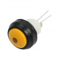 11mm Thread SPST Yellow Light Waterproof Momentary Push Button Switch 24V 3A