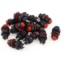 15 x DS-211 2Pins Momentary SPST Push Button Switch Red AC 125V 3A