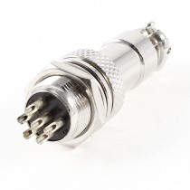 GX12-6 6Pin Male 12mm Screw Mount Cable Connector Aviation Plug AC 250V 5A