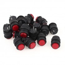 20 x SPST Momentary Red Push Button Power Switch R16-503B AC 250V 3A