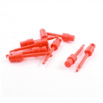Multimeter Test Lead Red Plastic Insulation Single Hook Testing Clips 9Pcs