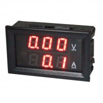 Red LED 7-Segment 3-Bit Dual-Display Ammeter Voltmeter DC 0-100V 50A