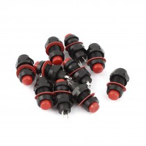 10 x DS-211 2Pins Momentary SPST Red Push Button Power Switch AC 125V 2A