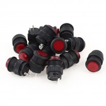 15 x AC 250V 3A SPST ON/OFF Latching NO Red Round Push Button Switch R16-503A
