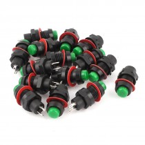 15 x DS-213 Self-Reset Momentary SPST Green Push Button Switch AC 125V 2A