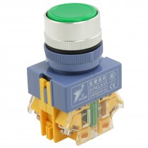 AC 660V 10A Green Sign Momentary Push Button Switch 23mm 9/10" 1 NO N/O 1 NC N/C