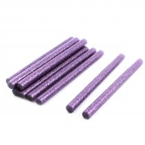 10 Pcs 7mm Dia Dark Purple Glitter Hot Melt Glue Adhesive Stick 100mm Length